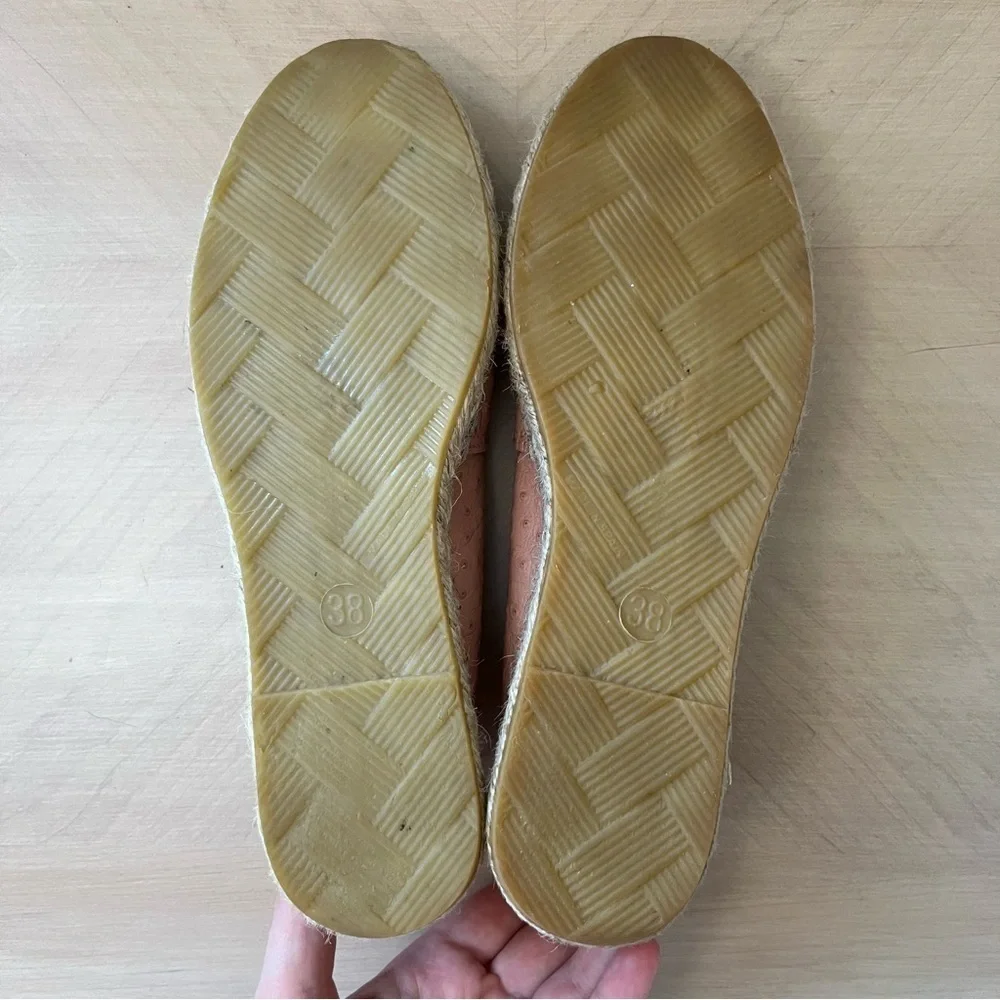 Anthropologie Selected Femme Pink Ostrich Leather Espadrilles EU 38 (7.5) - Picture 10 of 10